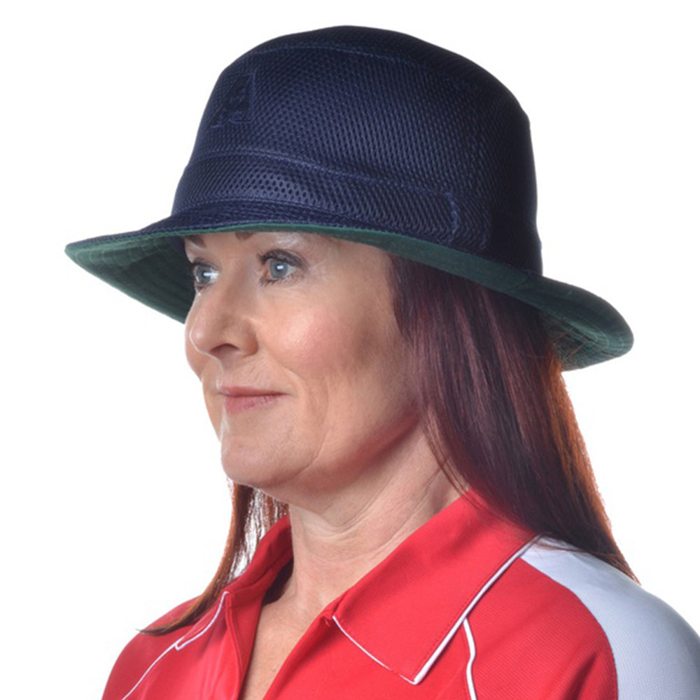 Hunter Mesh Bucket Lawn Bowls Hat BA Logo - Navy
