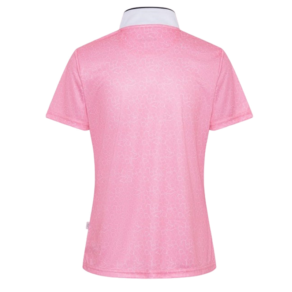 Kelsey Womens Shadow Short Sleeve Polo BA Logo - Coral/White