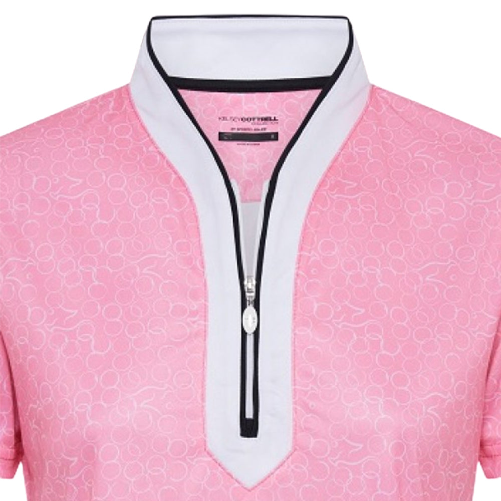 Kelsey Womens Shadow Short Sleeve Polo BA Logo - Coral/White