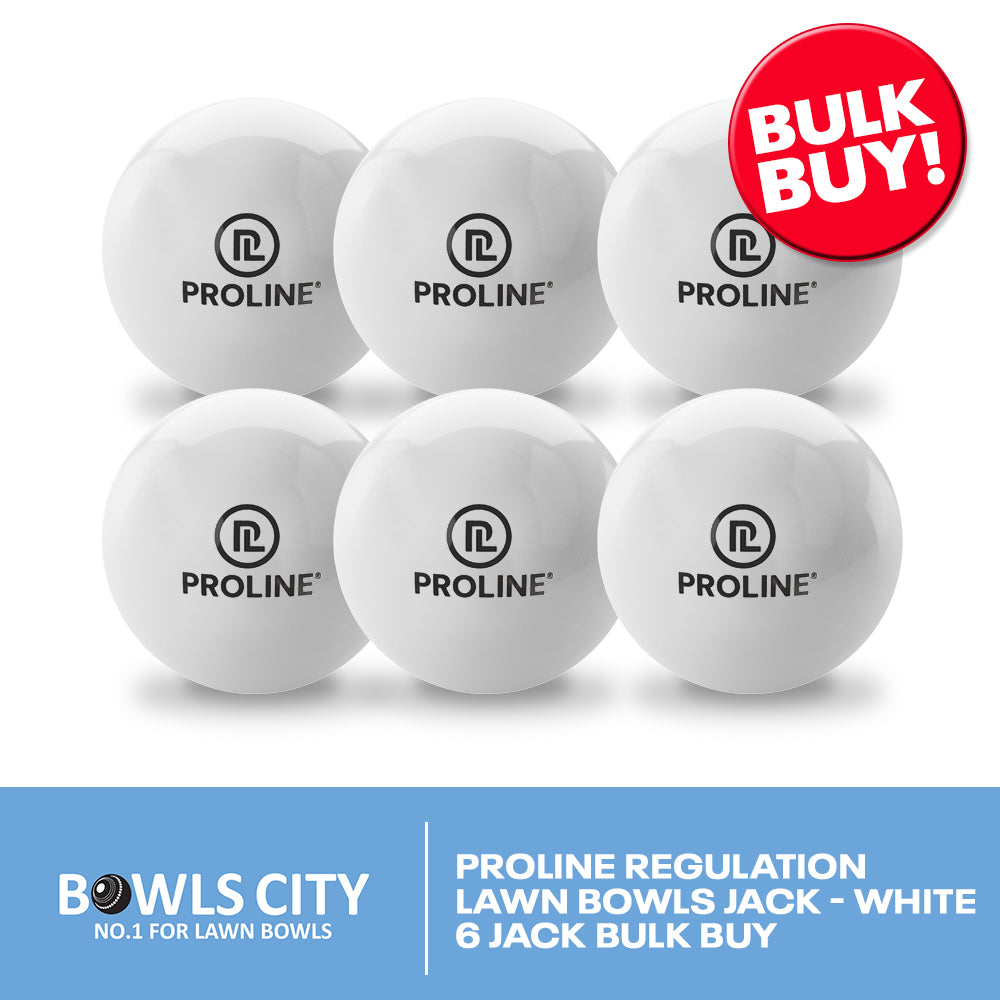 Proline Regulation Lawn Bowls Jack - White 6 Jack Bulk Buy - Bowls City