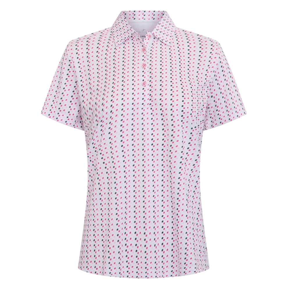 Sporte Leisure Womens Raindrops Short Sleeve Polo - White