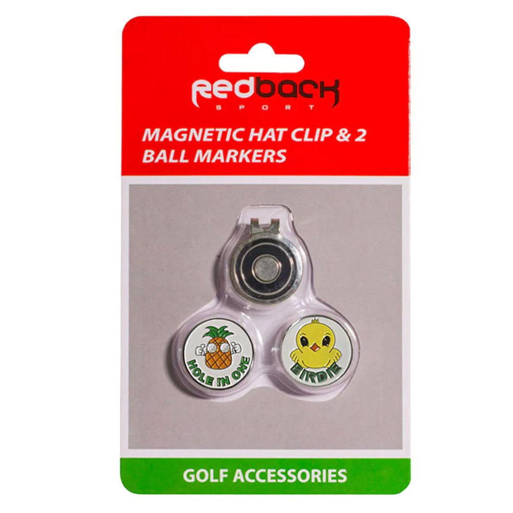 Redback 2 Ball Markers with Magnetic Hat Clip - Birdee/Pineapple