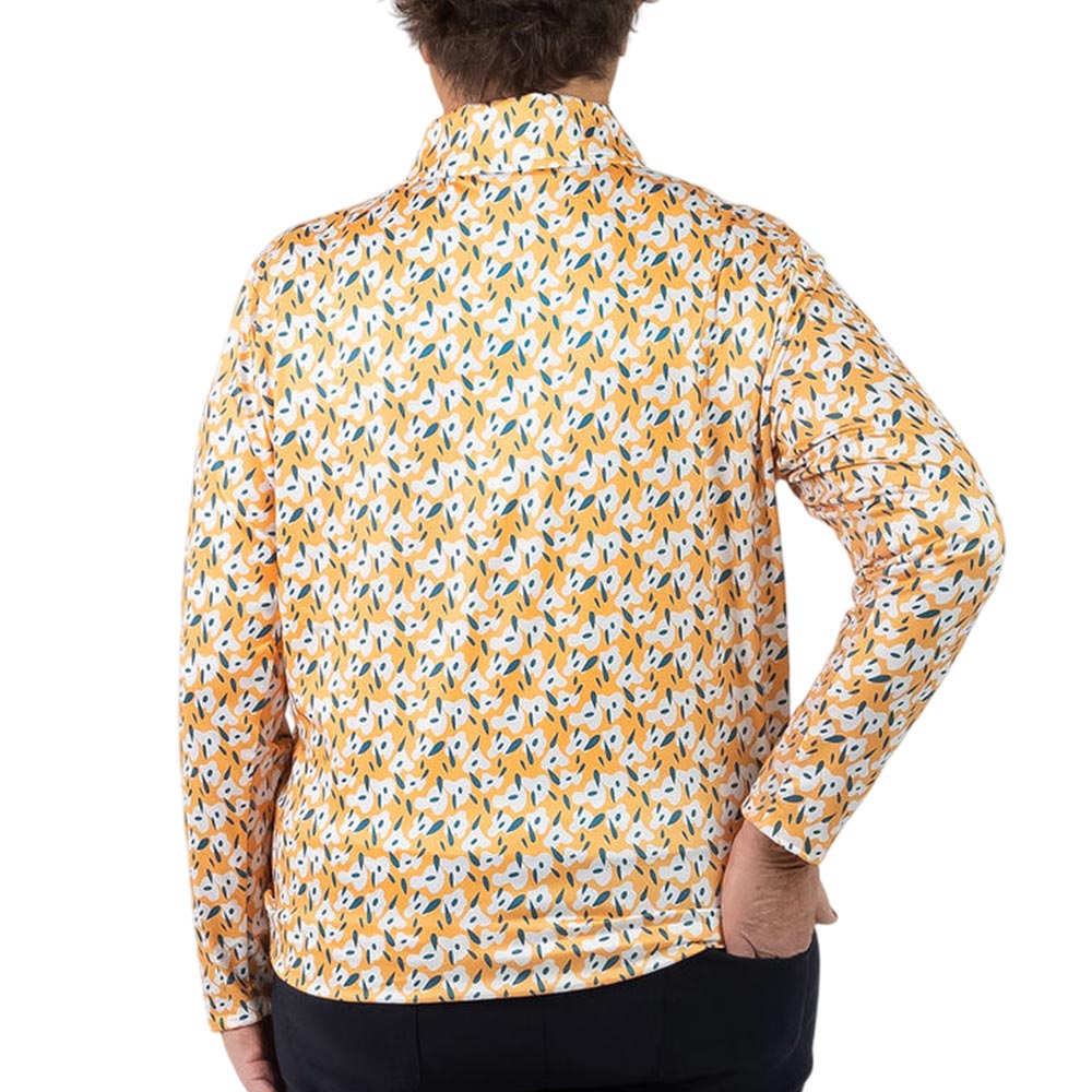 Robbie Brown Womens Long Sleeve Print Polo GLS06