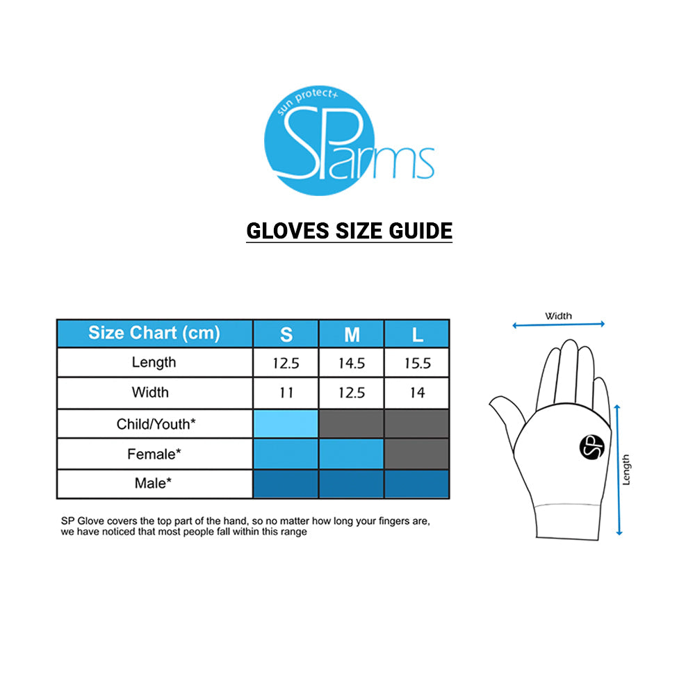 SParms Sun Protection Palmless Gloves - White SParms