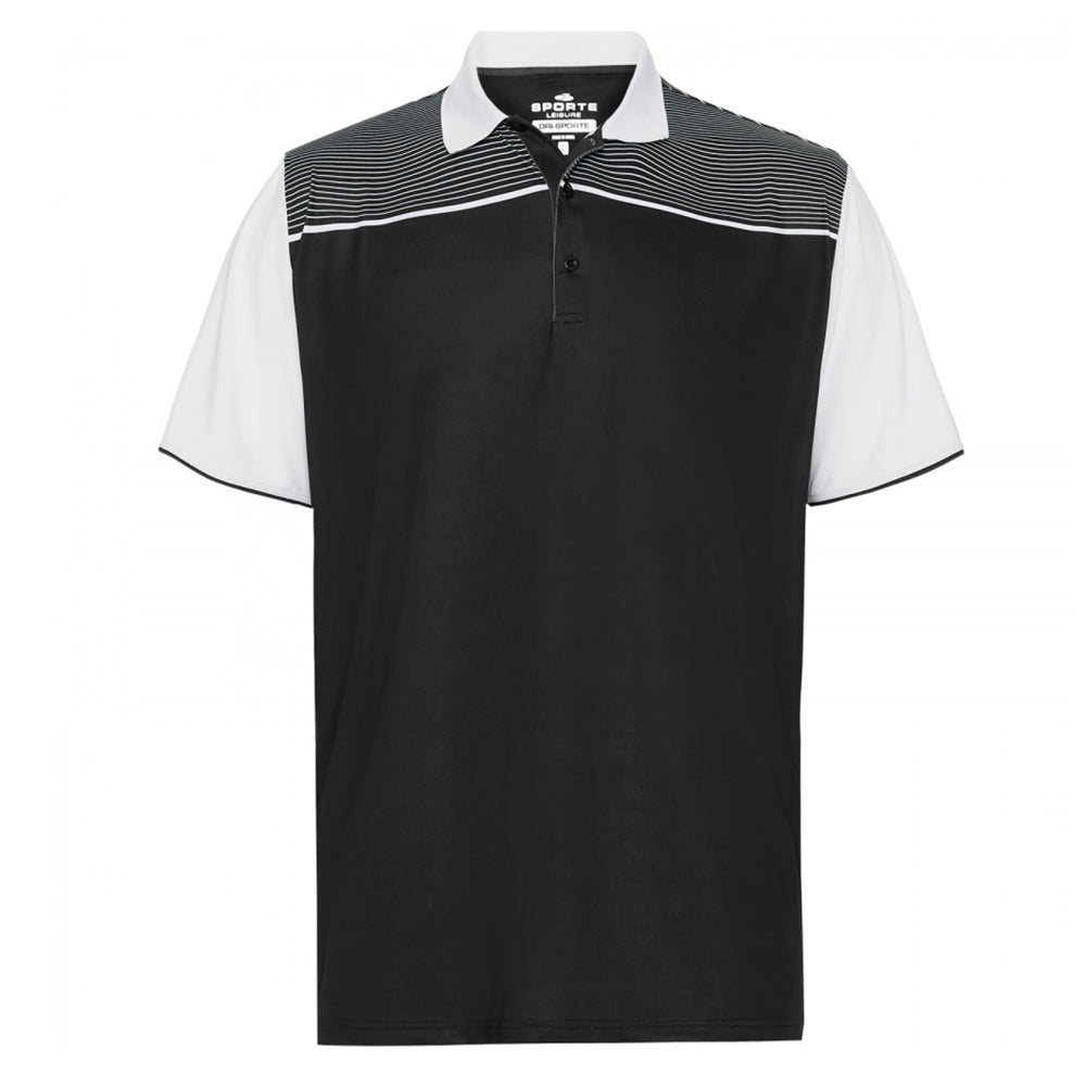 Sporte Leisure Mens Rise Short Sleeve Polo BA Logo -Black