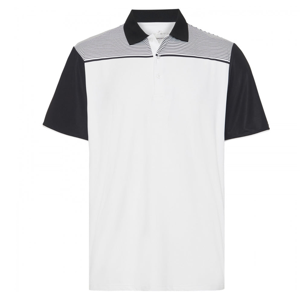 Sporte Leisure Mens Rise Short Sleeve Polo BA Logo -White