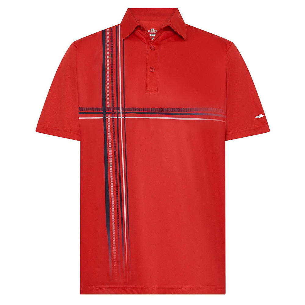 Sporte Leisure Mens Scope Short Sleeve Polo BA Logo -Red
