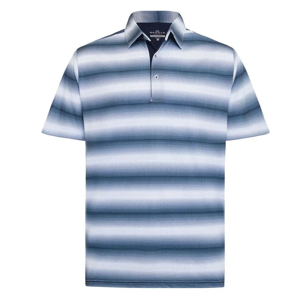 Sporte Leisure Mens Sorrento Short Sleeve Polo BA Logo - Navy/White - Bowls City