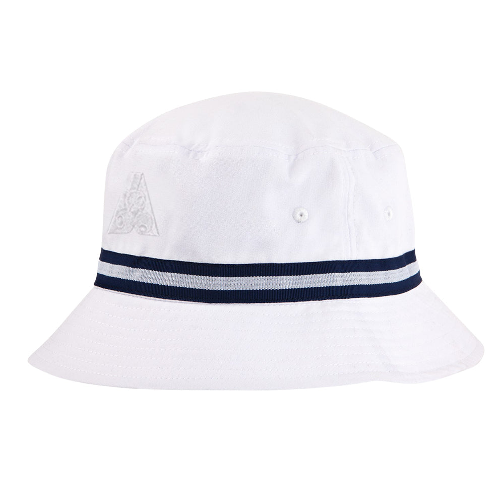 Sporte Leisure Stripe Band Bucket Hat BA Logo - White/Navy Sporte Leisure