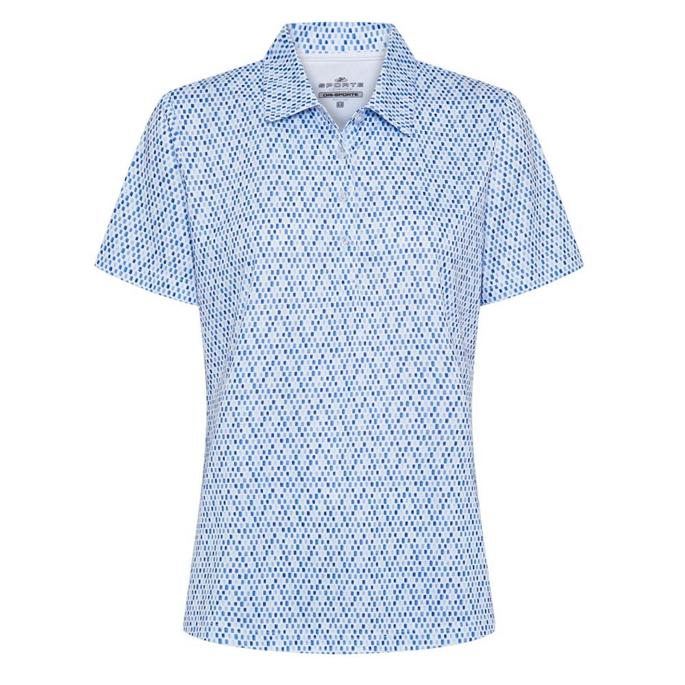 Sporte Leisure Womens Bluebell Short Sleeve Polo BA Logo - White