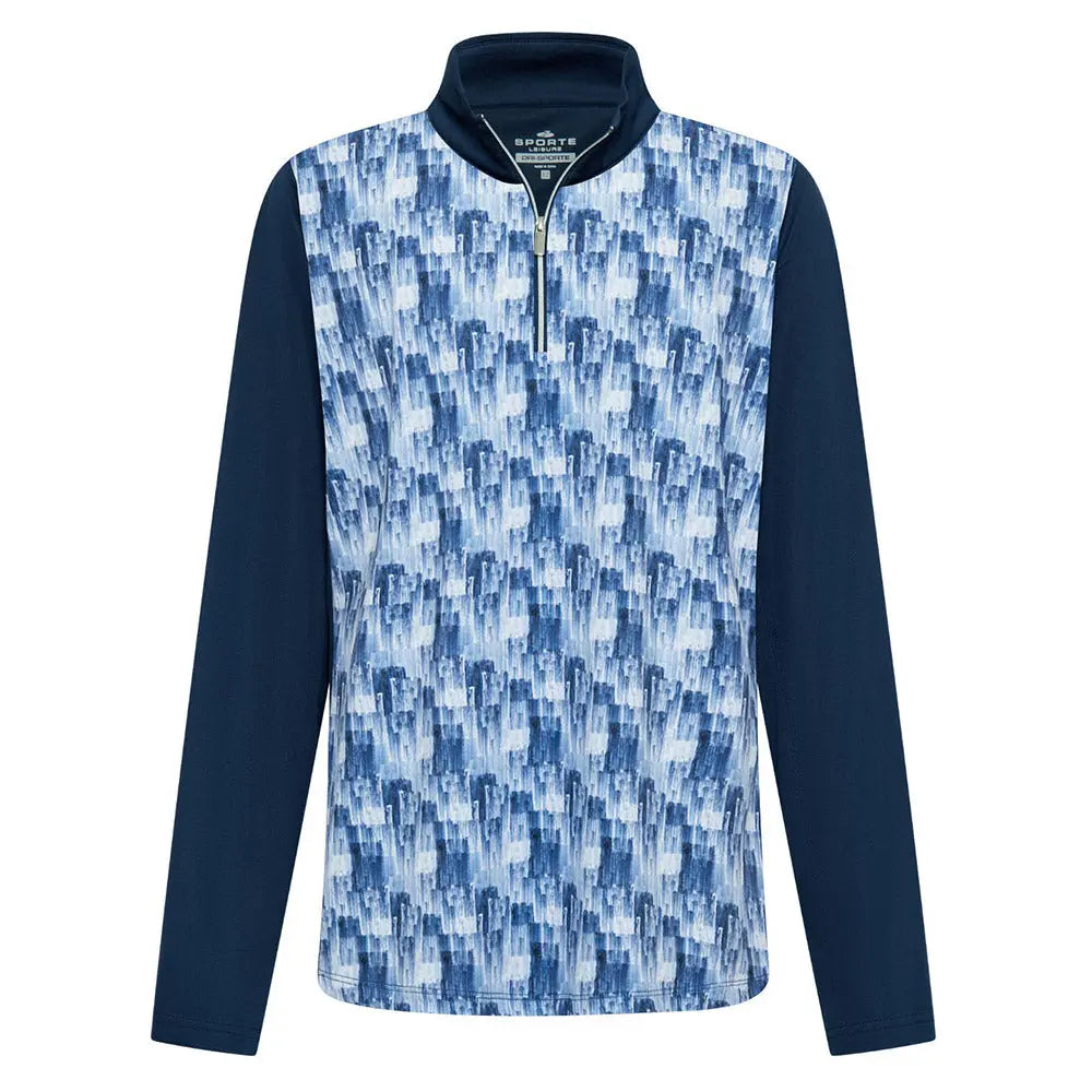 Sporte Leisure Womens Canvas Long Sleeve Polo BA Logo - Azure Blue - Bowls City