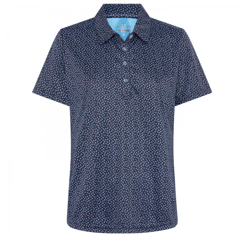 Sporte Leisure Womens Flare Short Sleeve Polo BA Logo - Navy
