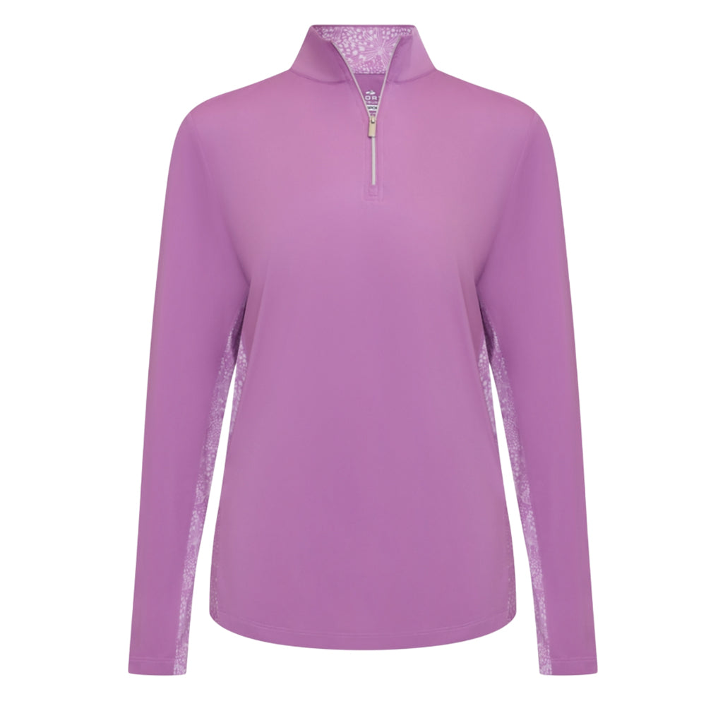 Sporte Leisure Womens Flight 1/4Zip Long Sleeve Polo - Orchid