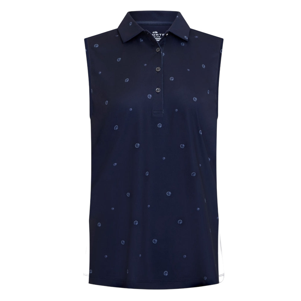 Sporte Leisure Womens Pearl Sleeveless Polo - Navy