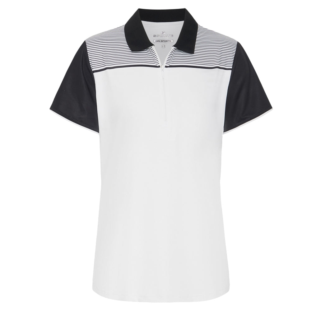 Sporte Leisure Womens Rise Short Sleeve Polo BA Logo -White