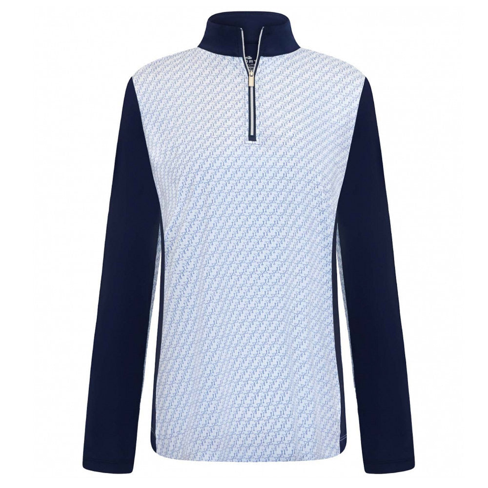 Sporte Leisure Womens Sugar Long Sleeve Polo BA Logo - White/Navy