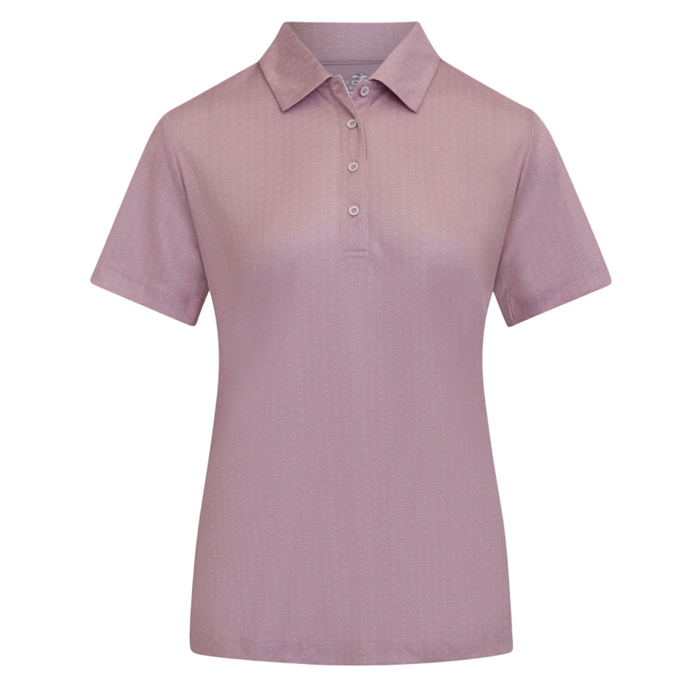 Sporte Leisure Womens Tea Blossom Short Sleeve Polo BA Logo - Pale Rose