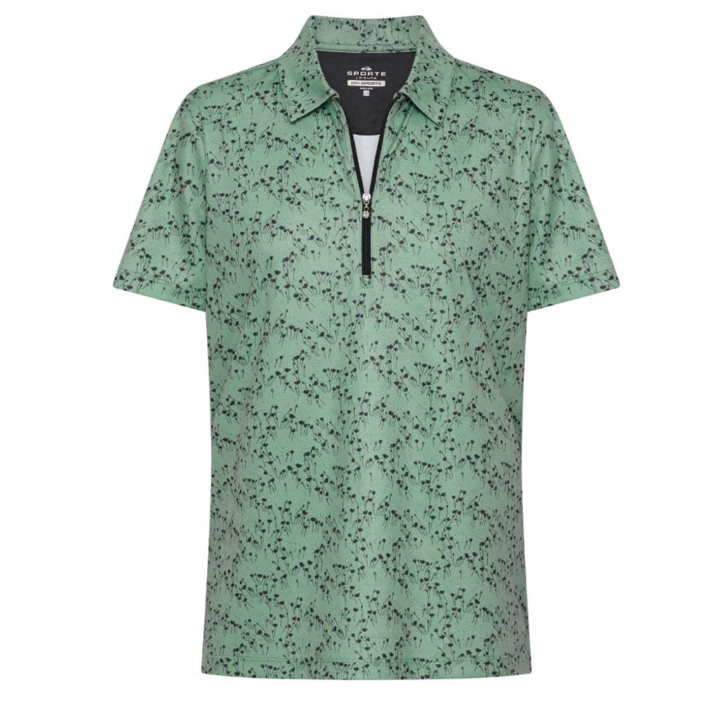 Sporte Leisure Womens Tulips Short Sleeve Polo BA Logo - Hedge
