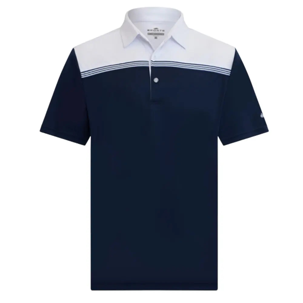 Sporte Leisure Mens Edge Short Sleeve Polo BA Logo  - Navy - Bowls City