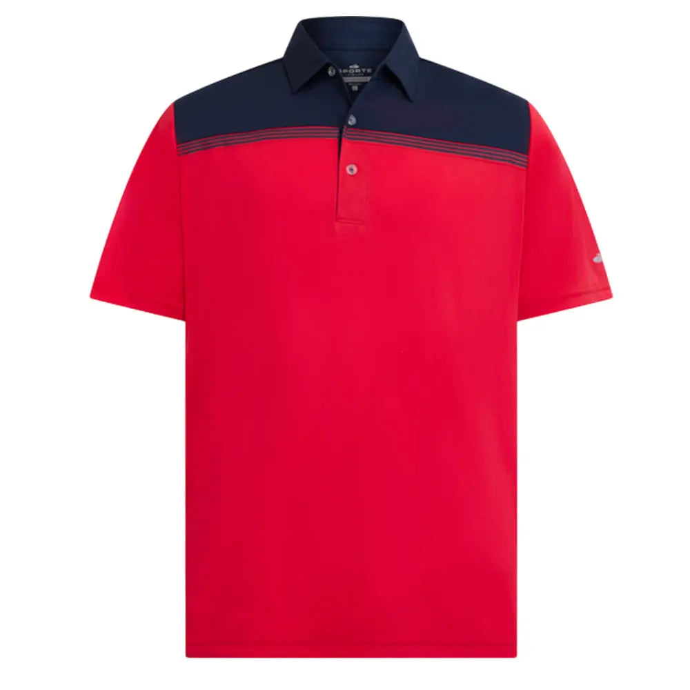 Sporte Leisure Mens Edge Short Sleeve Polo BA Logo - Red - Bowls City