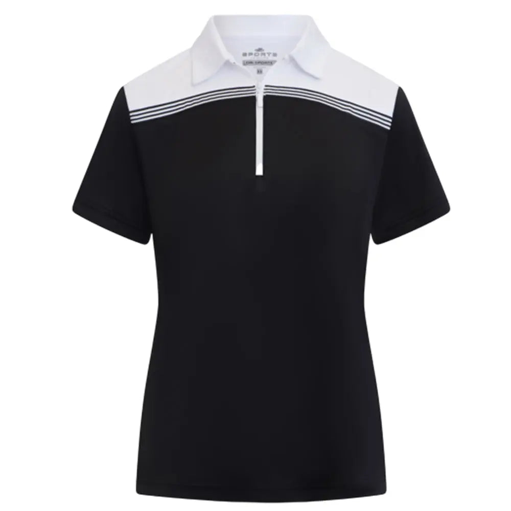 Sporte Leisure Womens Edge Short Sleeve Polo BA Logo - Black - Bowls City