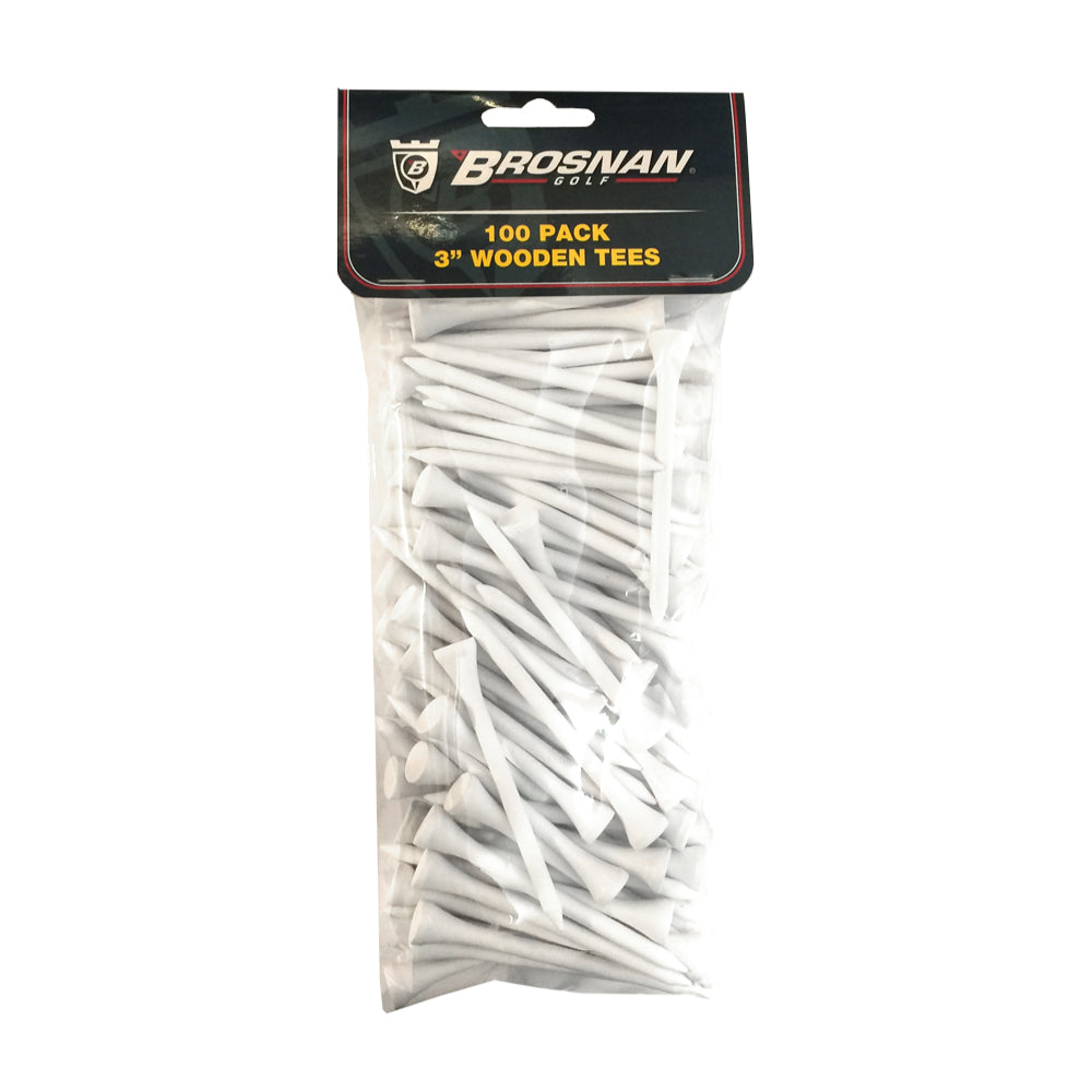 BGA Wood Tees 3" Wht 100Pk