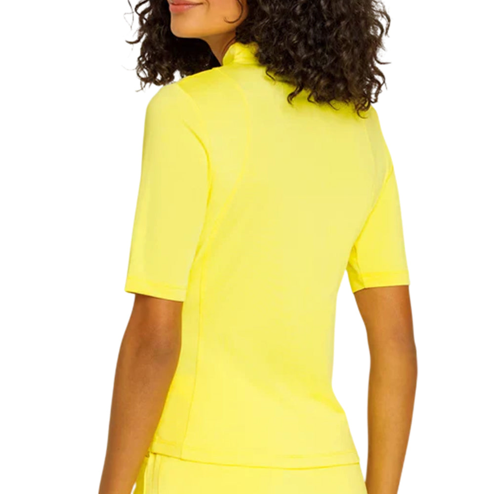 Tail Womens Jenae Funnel Neck Short Sleeve Polo - Yellow