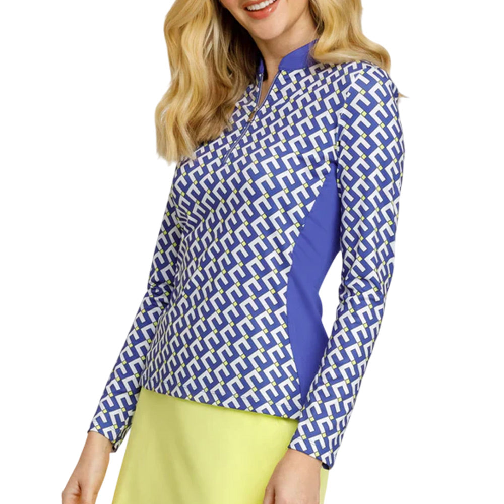 Tail Womens Laken Long Sleeve Top - Blue/White
