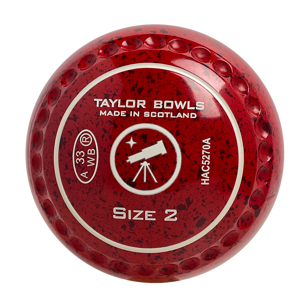 Taylor GTR Lawn Bowls Size 2 Heavy Gripped Red/Maroon HAC5270A
