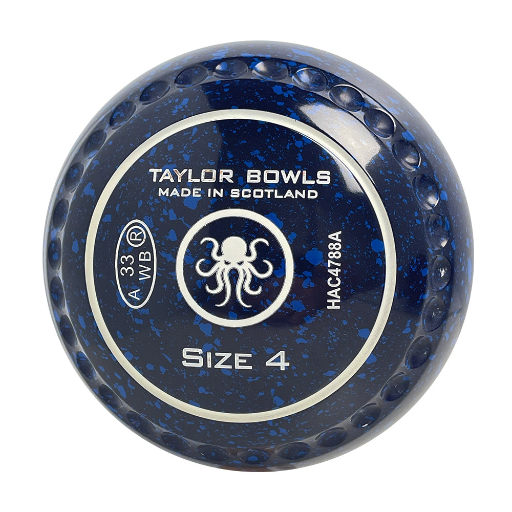 Taylor GTR Lawn Bowls Size 4 Heavy Gripped Blue/Blue HAC4788A