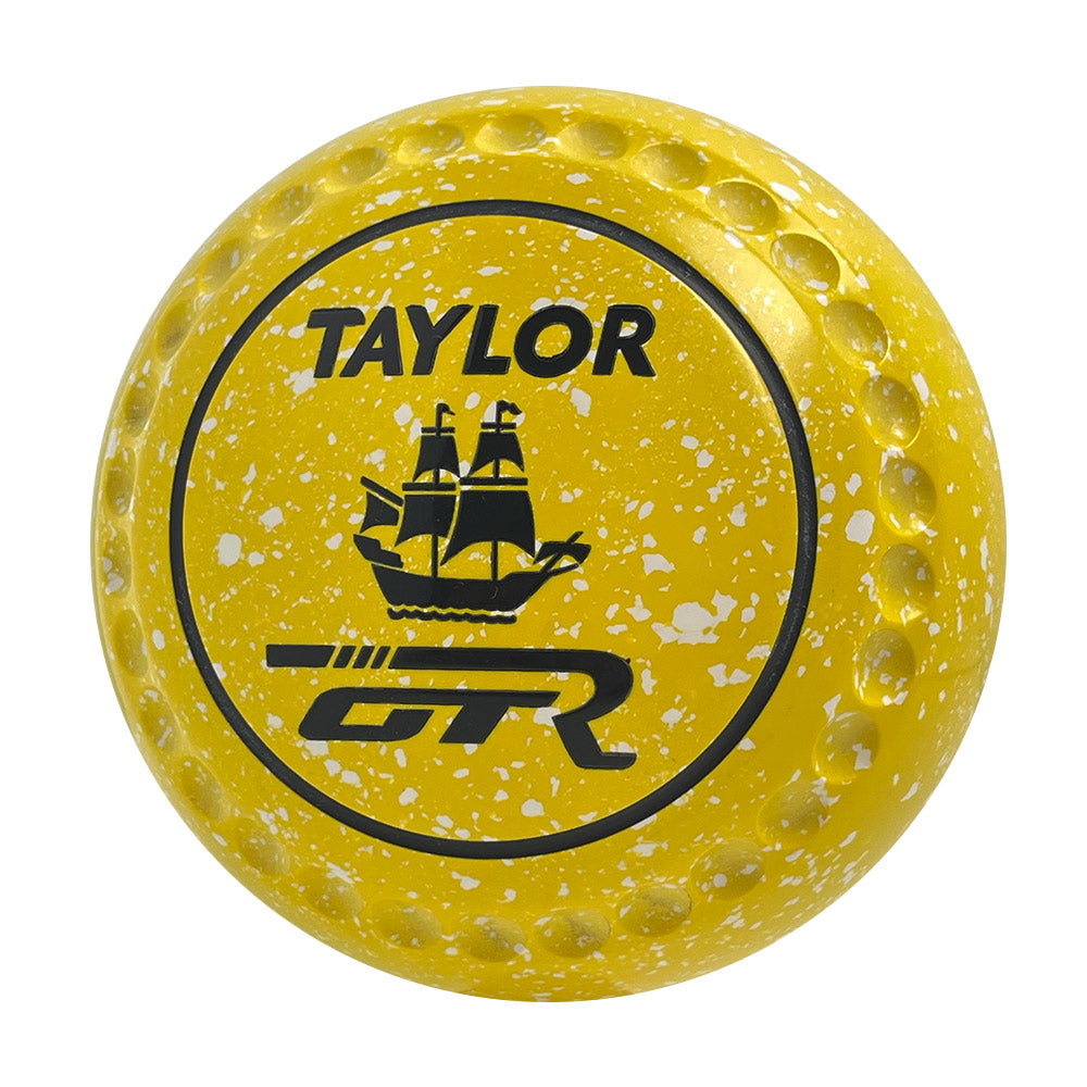 Taylor GTR Lawn Bowls Size 4 Heavy Gripped Yellow/White - HAC4723A