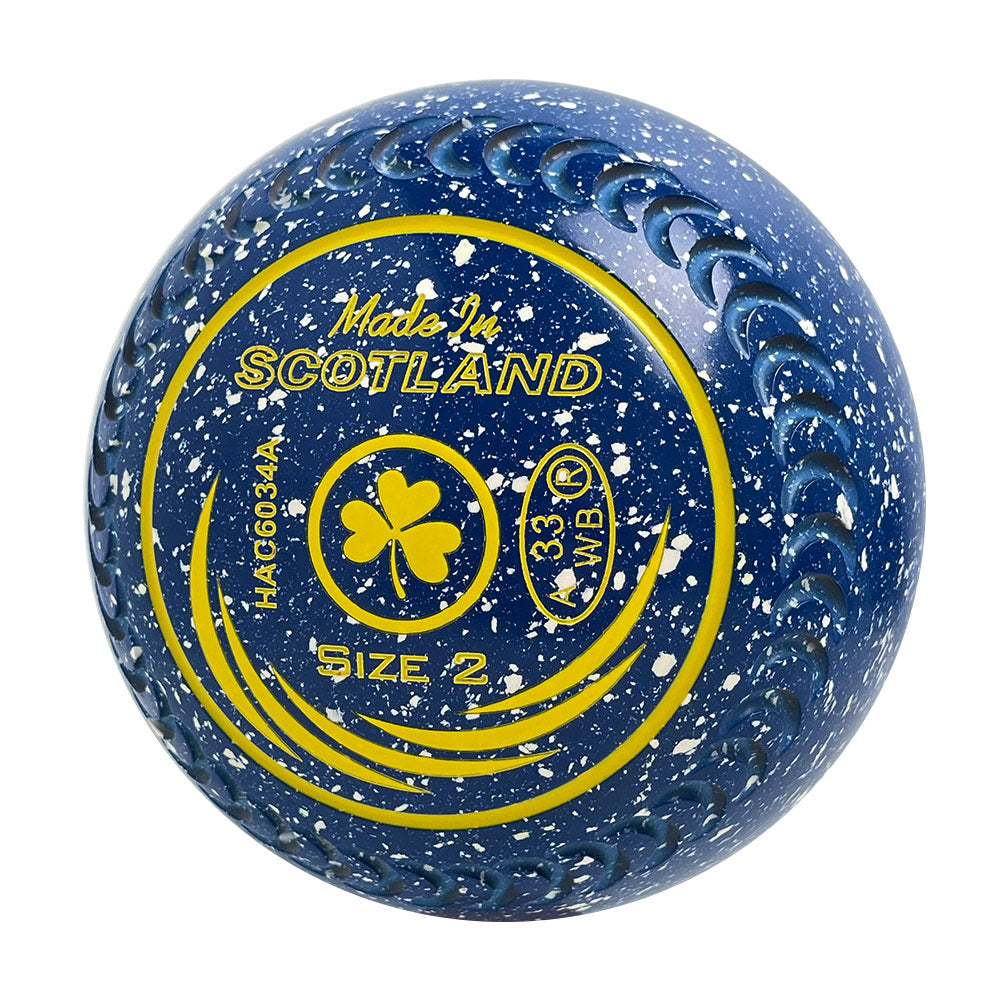 Taylor SRV Lawn Bowls Size 2 Heavy Gripped Blue/White - HAC6034A