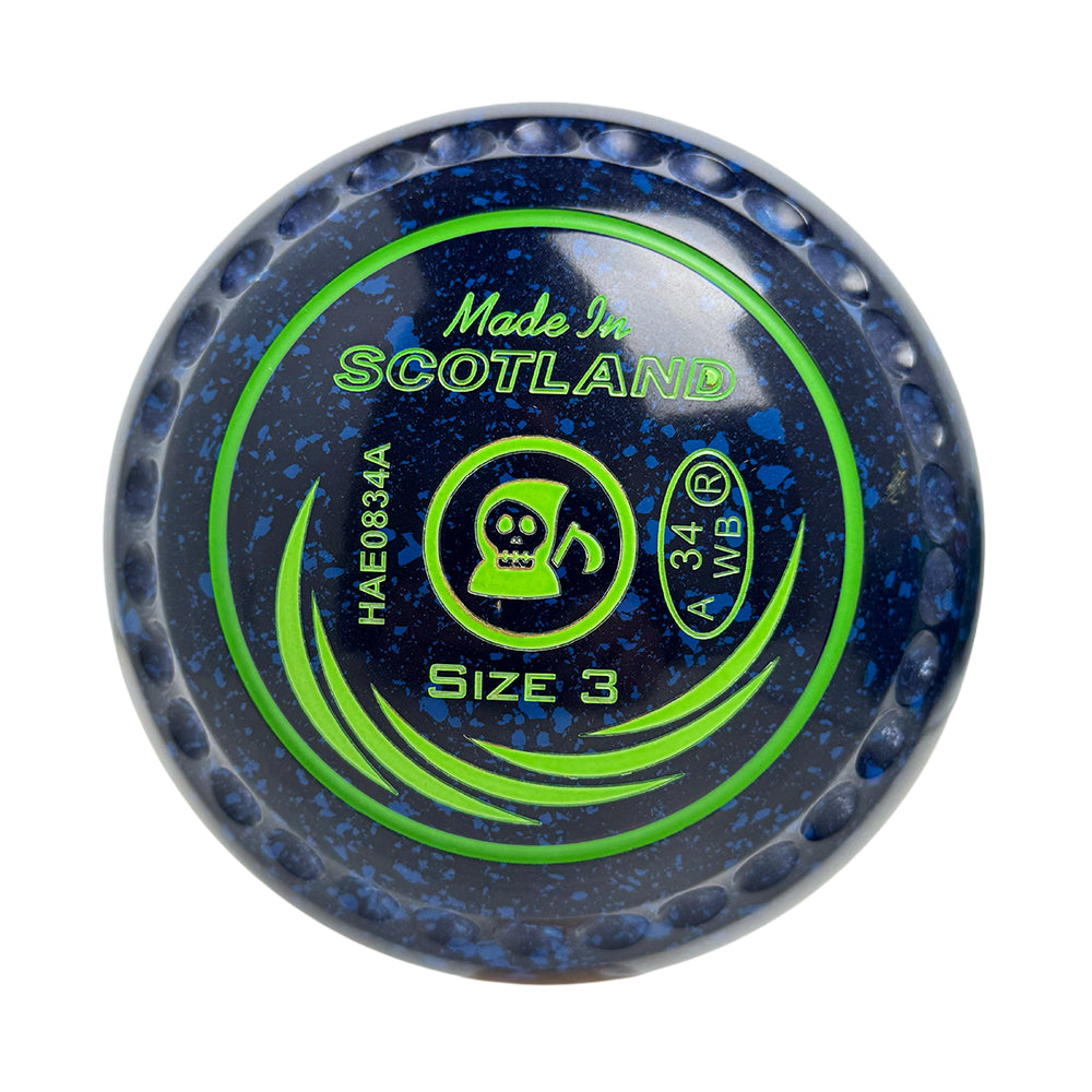 Taylor SRV Lawn Bowls Size 3 Heavy Gripped Dark Blue/Blue - HAE0834A