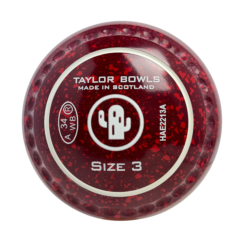 Taylor GTR Lawn Bowls Size 3 Heavy Gripped Maroon/Red - HAE2213A