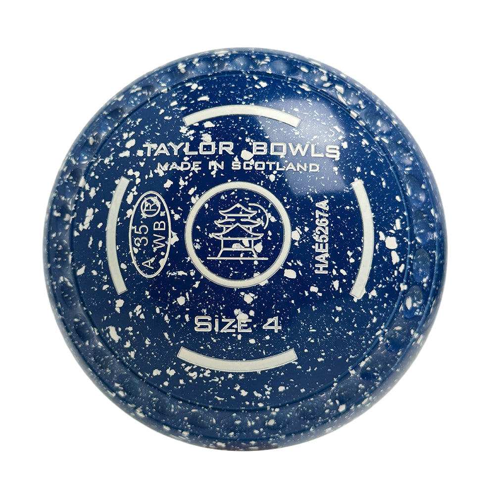 Taylor Redline SR Lawn Bowls Size 4 Heavy Gripped Blue/White - HAE5267A
