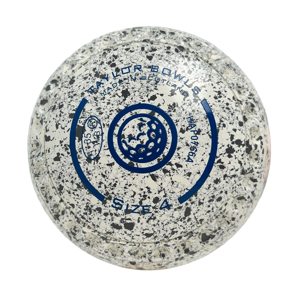 Taylor Redline SR Lawn Bowls Size 4 Heavy Gripped White/Grey - HAF0766A