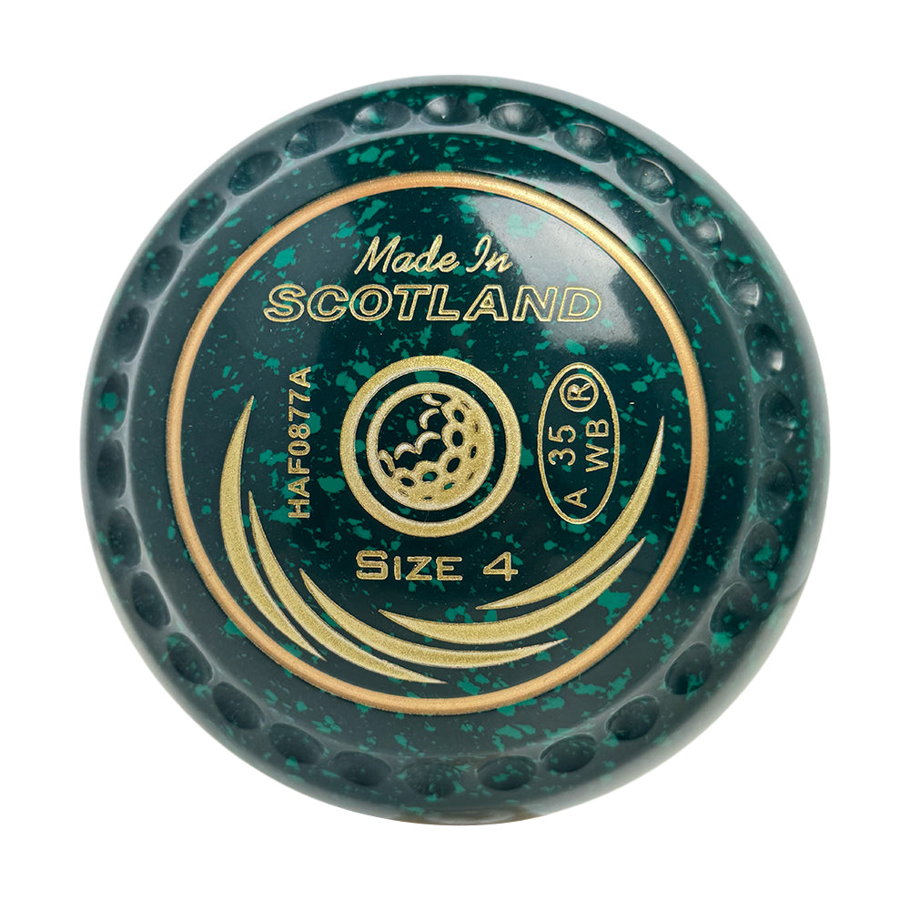 Taylor Redline SRV Lawn Bowls Size 4 Heavy Gripped Dark Green/Green - HAF0877A