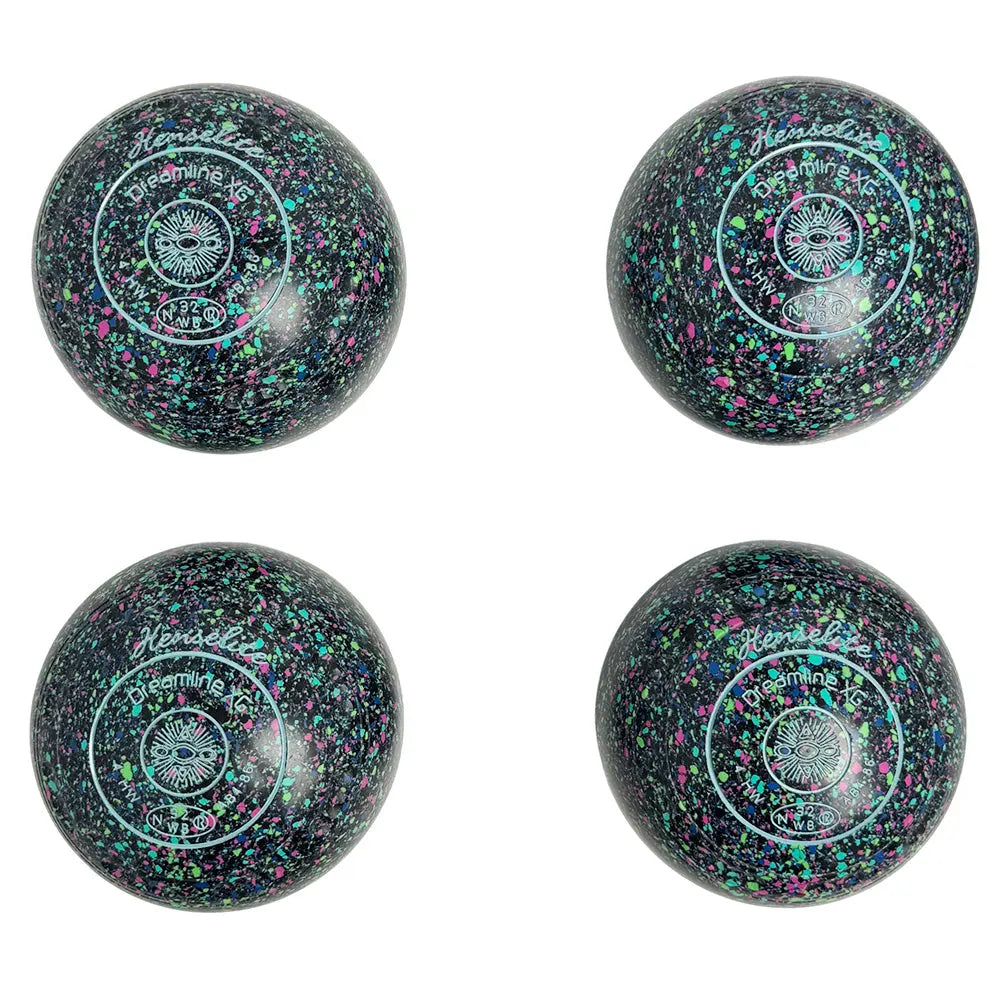 Henselite (Pre-Owned) Dreamline XG Lawn Bowls Size 4 Heavy Gripped - Black Speckle AB4-86 Henselite