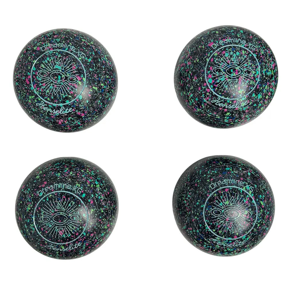 Henselite (Pre-Owned) Dreamline XG Lawn Bowls Size 4 Heavy Gripped - Black Speckle AB4-86 Henselite