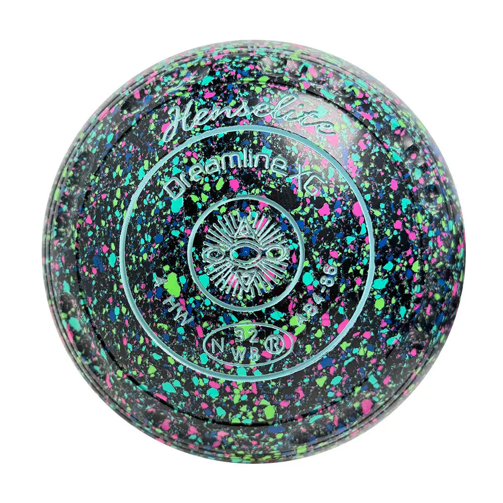 Henselite (Pre-Owned) Dreamline XG Lawn Bowls Size 4 Heavy Gripped - Black Speckle AB4-86 Henselite