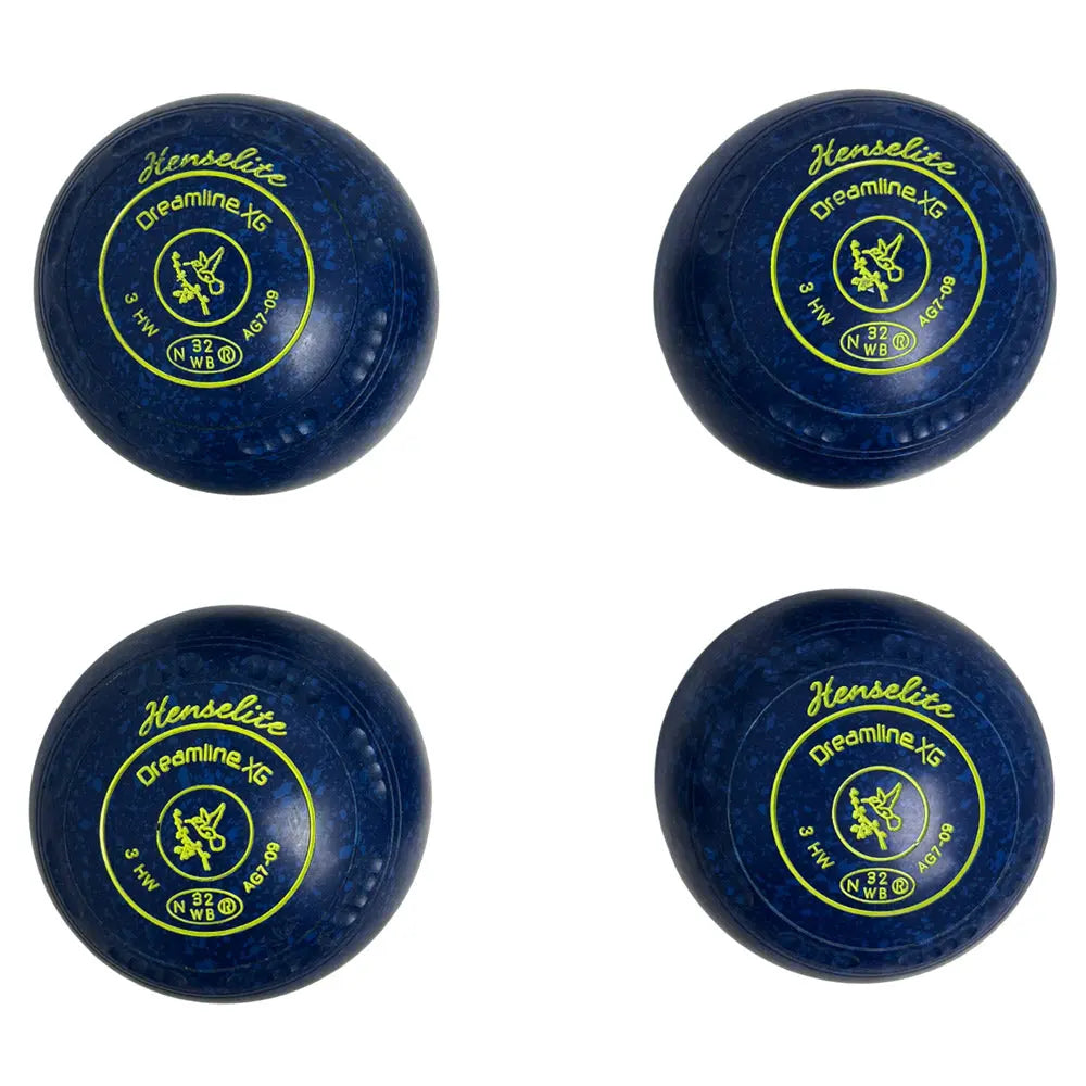 Henselite (Pre-Owned) Dreamline XG Lawn Bowls Size 3 Heavy Gripped Blue - AG7-09 Henselite