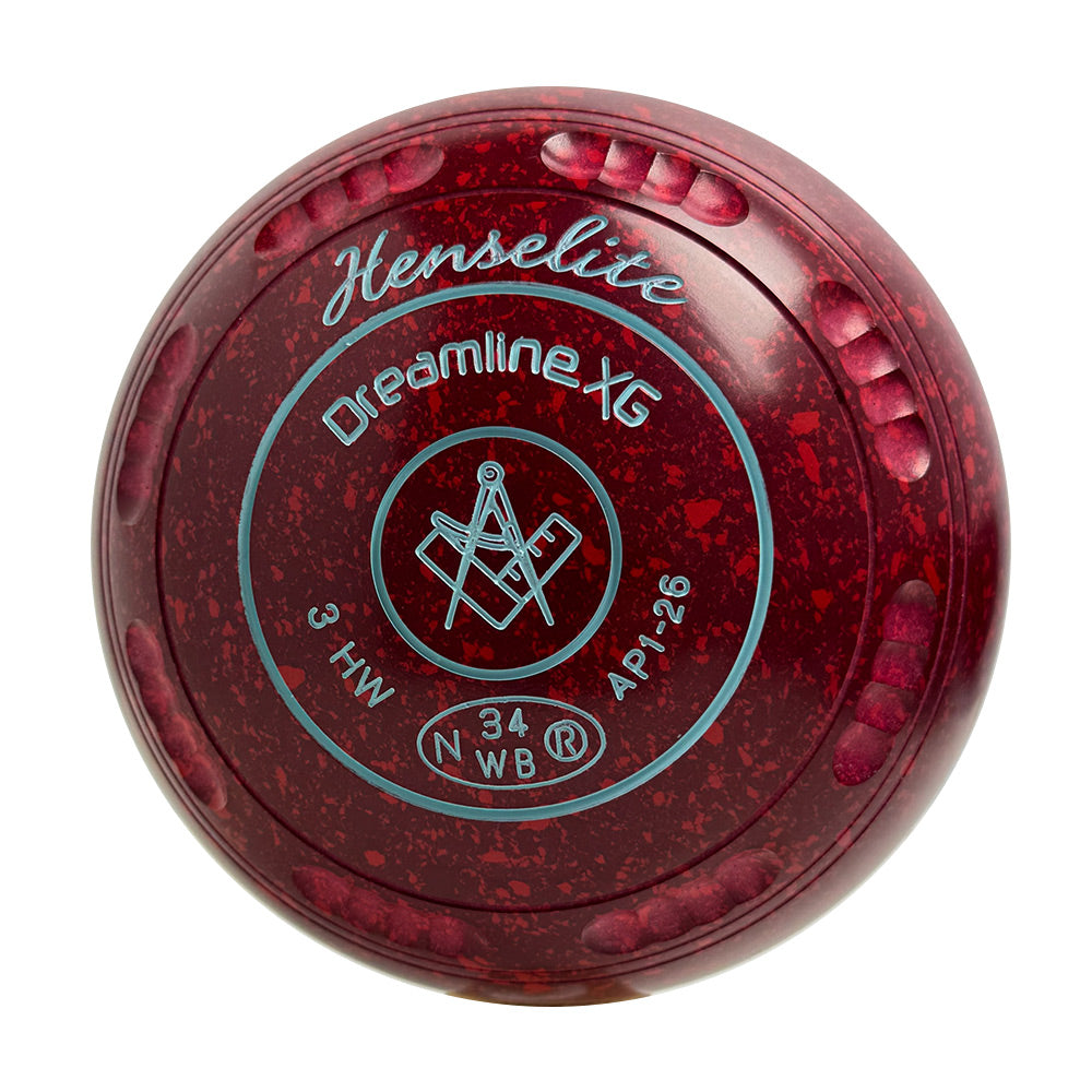 Henselite Dreamline XG Lawn Bowls Size 3 Heavy Gripped - Ruby Rich AP1-26
