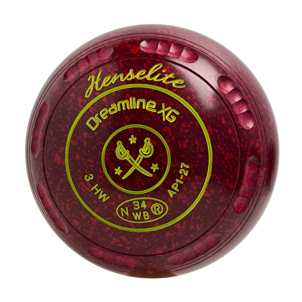 Henselite Dreamline XG Lawn Bowls Size 3 Heavy Gripped - Ruby Rich AP1-27