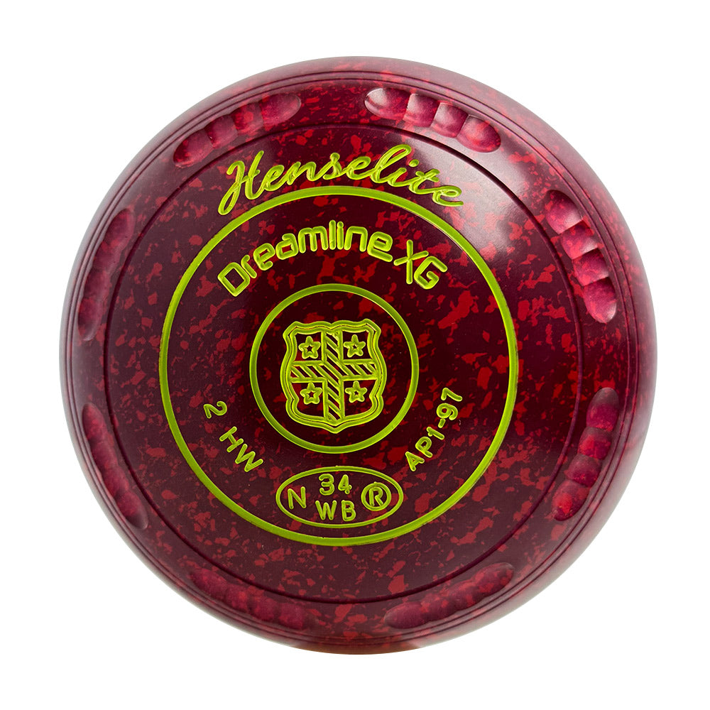 Henselite Dreamline XG Lawn Bowls Size 2 Heavy Gripped -Ruby Rich AP1-97