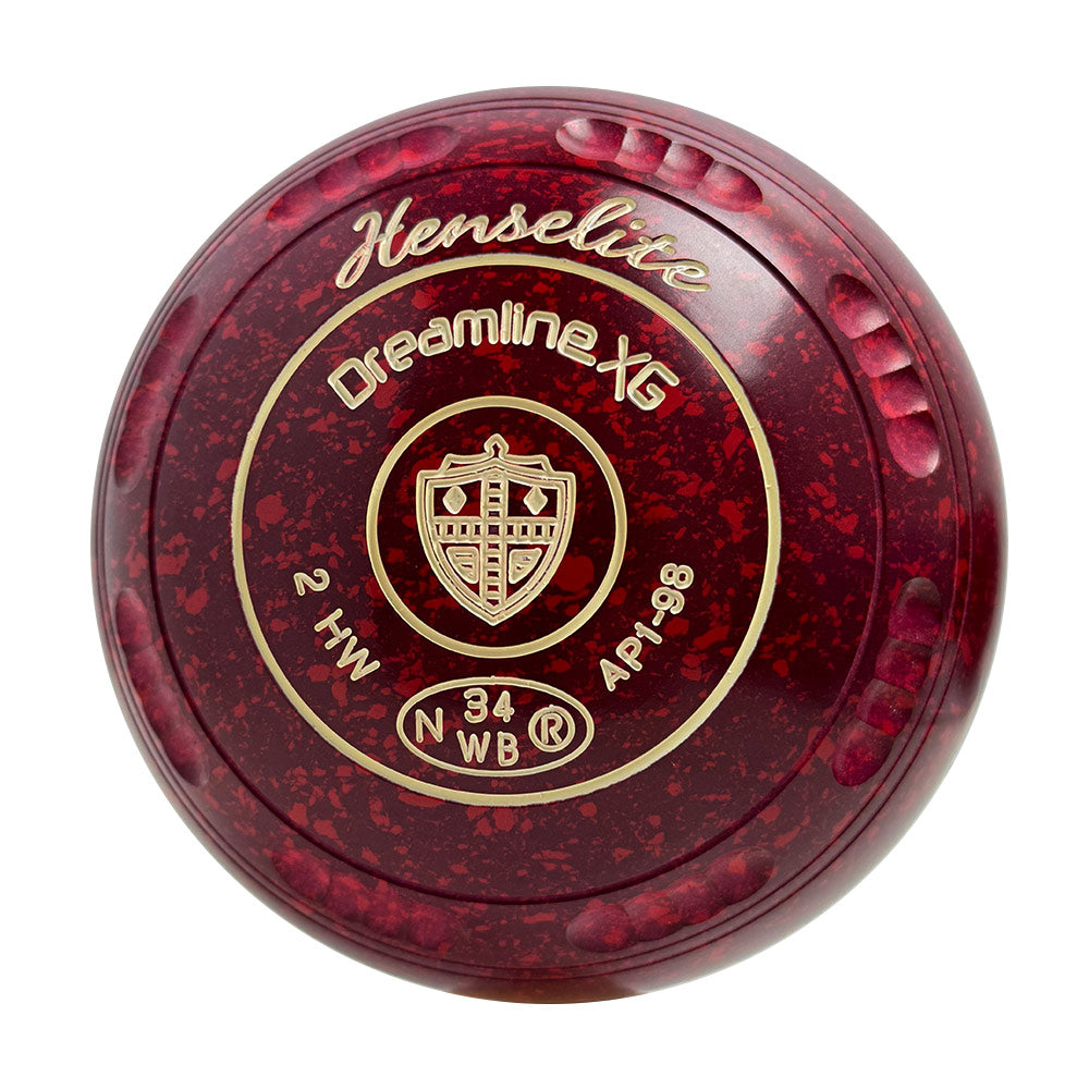 Henselite Dreamline XG Lawn Bowls Size 2 Heavy Gripped - Ruby Rich  - AP1-98