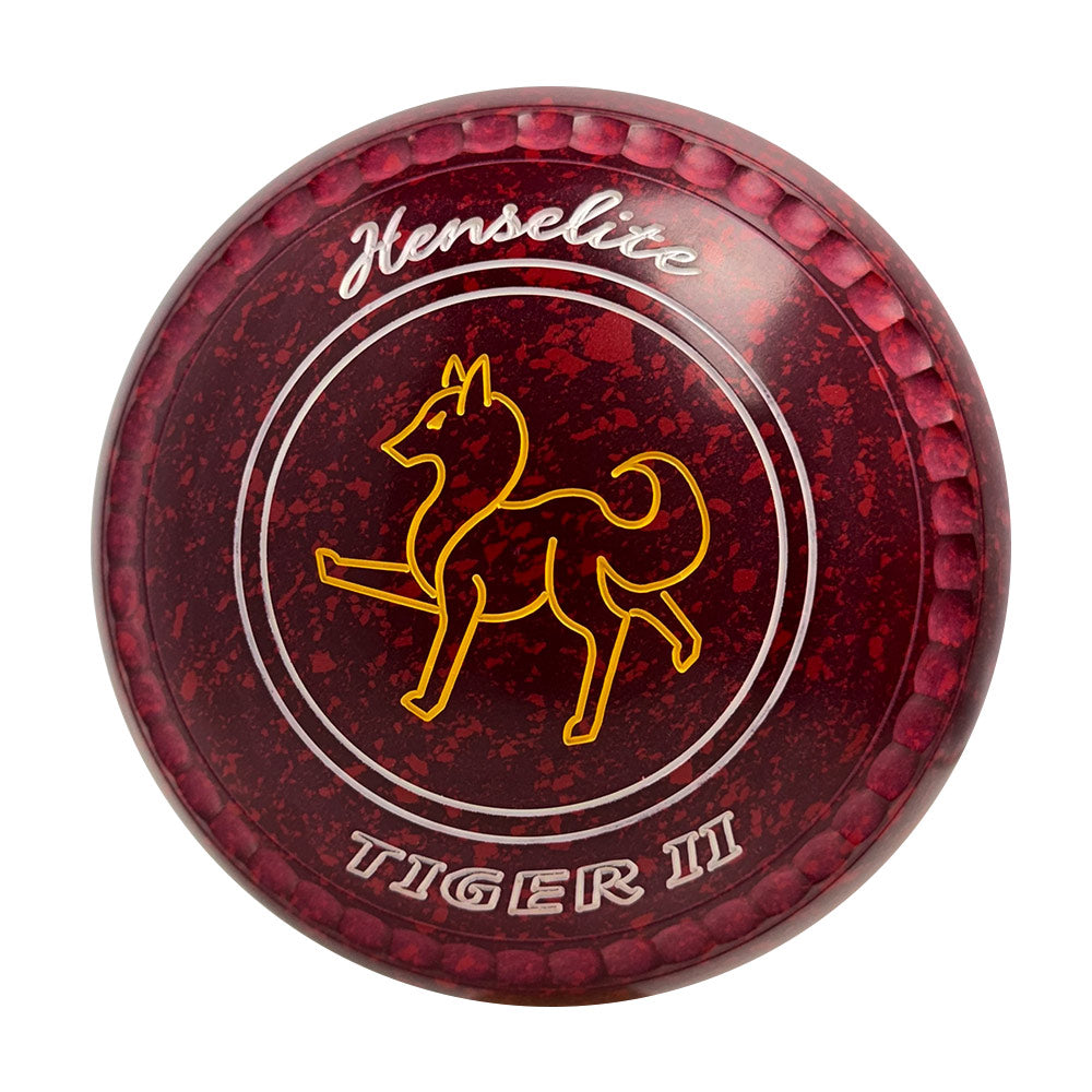Henselite Tiger II Lawn Bowls Size 4 Heavy Gripped - Ruby Rich - AP5-78