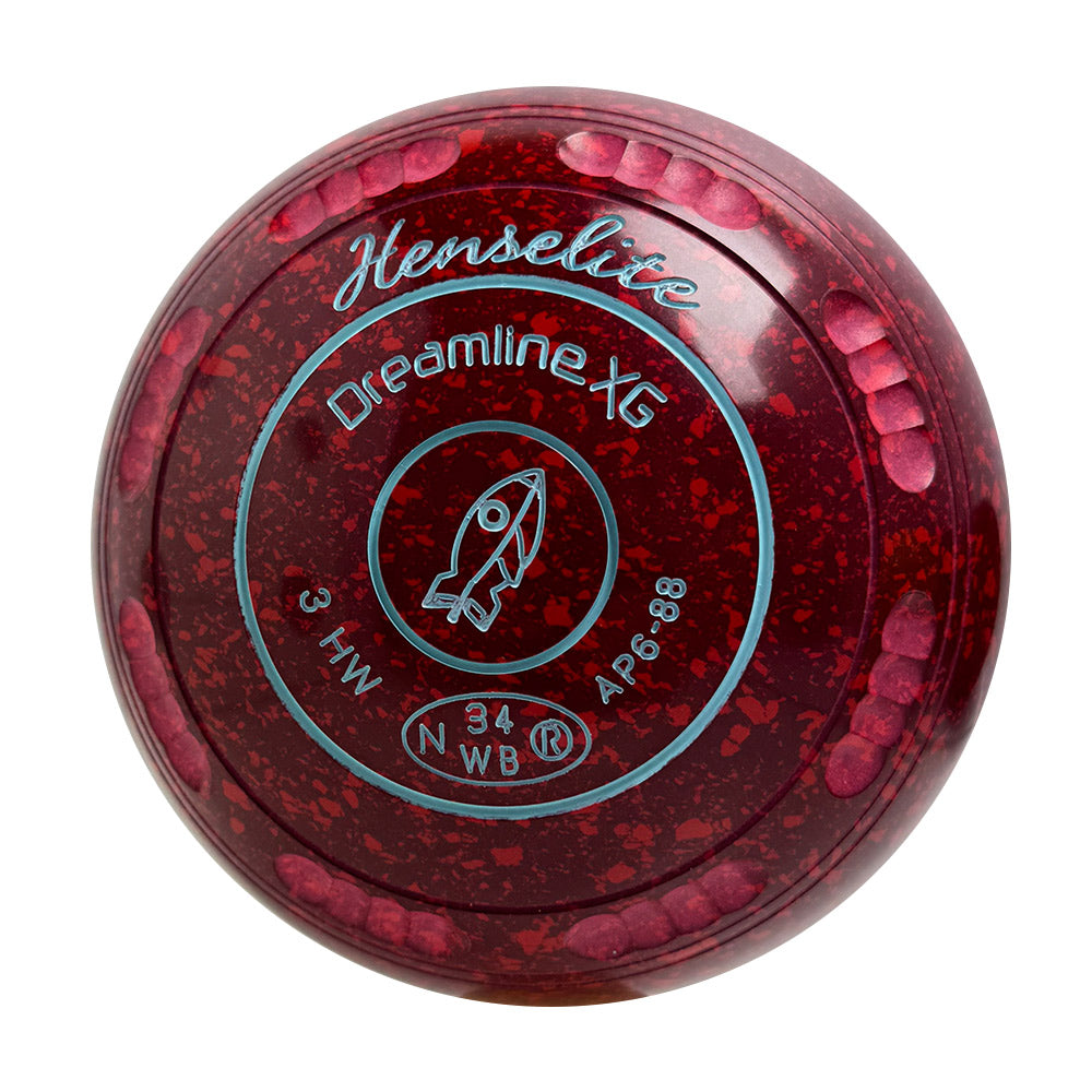Henselite Dreamline XG Lawn Bowls Size 3 Heavy Gripped - Ruby Rich AP6-88