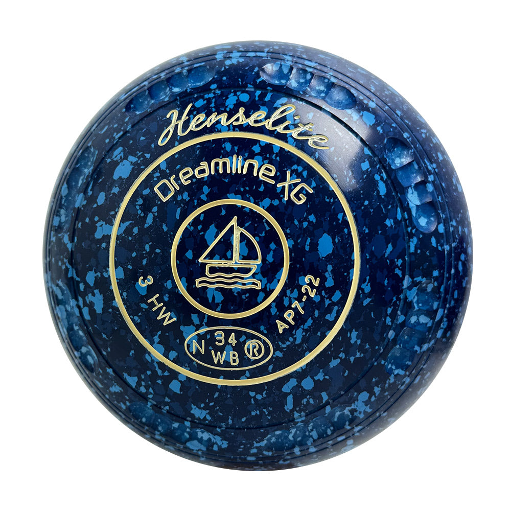 Henselite Dreamline XG Lawn Bowls Size 3 Heavy Gripped - Denim AP7-22