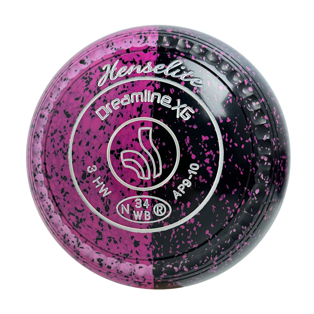 Henselite Dreamline XG Lawn Bowls Size 3 Heavy Gripped - Black Rose Duo AP9-10