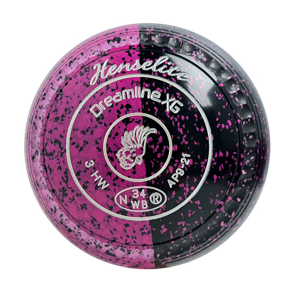 Henselite Dreamline XG Lawn Bowls Size 3 Heavy Gripped - Black Rose Duo AP9-21